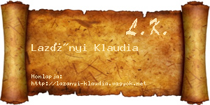 Lazányi Klaudia névjegykártya